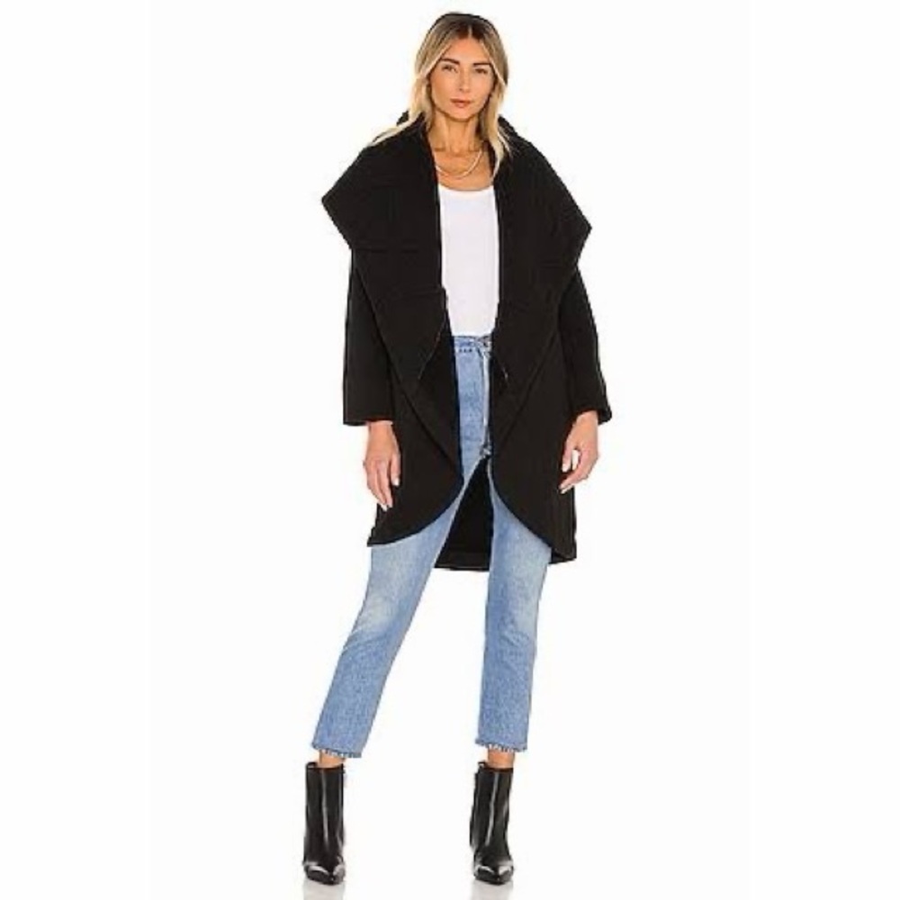 Young Fabulous & Broke Navy Blue Cardigan Cape Coat